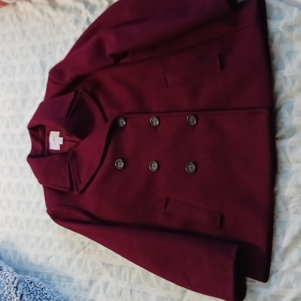 Vintage Old Navy Wool Maroon Peacoat, Womens Large